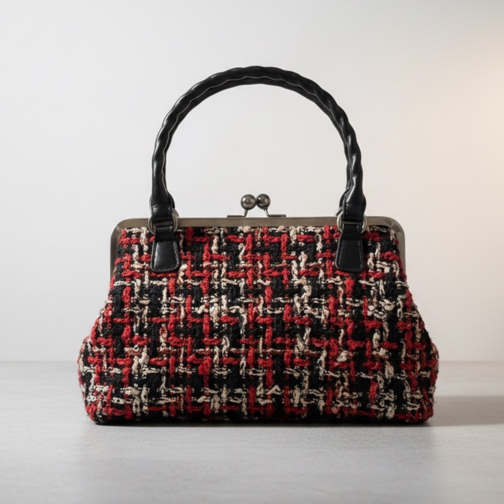Patricia Nash Rora Framed Satchel-Red Plaid-